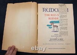 Montgomery Ward 1939 Rudolph Giveaway Book, Yellow glow in dark Ad, Hankie