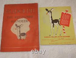 Montgomery Ward 1939 Rudolph Giveaway Book, Yellow glow in dark Ad, Hankie