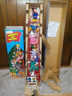 Mr Christmas 1993 Mickey's Tree Trimmers 6 Animated Figures On Ladder WithBox