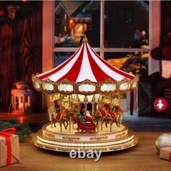 Mr. Christmas 20 Songs! Regal 17? Carousel Table Decor, Santa, Reindeer H19506