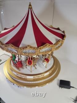 Mr. Christmas 20 Songs! Regal 17? Carousel Table Decor, Santa, Reindeer H19506
