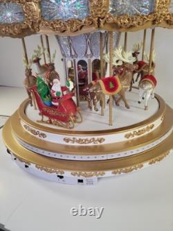 Mr. Christmas 20 Songs! Regal 17? Carousel Table Decor, Santa, Reindeer H19506