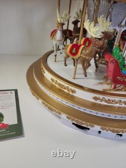 Mr. Christmas 20 Songs! Regal 17? Carousel Table Decor, Santa, Reindeer H19506