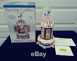 Mr Christmas 2005 Porcelain Carillon Carousel Vintage Gold 30 songs read