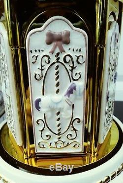 Mr Christmas 2005 Porcelain Carillon Carousel Vintage Gold 30 songs read