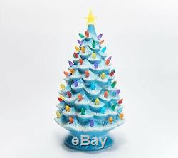 Mr. Christmas 24 BLUE Oversized Plug-In Nostalgic Ceramic Christmas Tree