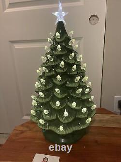 Mr. Christmas 24 Oversized Plug-In Nostalgic Ceramic Tree Green Pre Lit