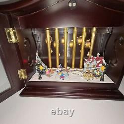 Mr. Christmas Animated Musical Chimes And Village Skaters Table Top Clock