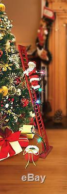 Mr. Christmas Animated Musical Stepping Climbing Santa on Ladder Tree Decoration