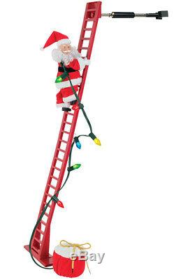 Mr. Christmas Animated Musical Stepping Climbing Santa on Ladder Tree Decoration