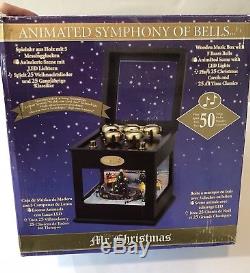 Mr Christmas Animated Symphony of Bells Music Box Gold Label 5 Brass Bells Train