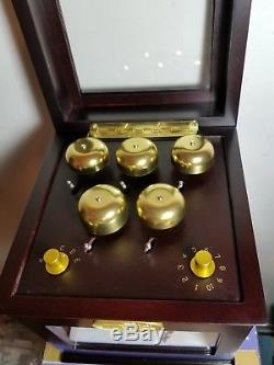 Mr. Christmas Animated Train Symphony of Bells Wooden Music Box 50 Songs EXC