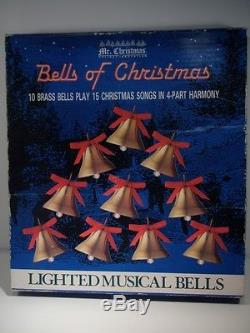 Mr. Christmas BELLS OF CHRISTMAS Lighted Musical Bells Vintage Decorations BOX