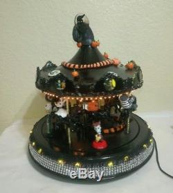 Mr. Christmas Black Halloween Carousel CUSTOM NIGHTMARE BEFORE CHRISTMAS withligh