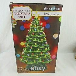 Mr Christmas Ceramic Lighted Tree with Base Lights 2018 LED Nostalgic 18 Box