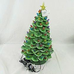 Mr Christmas Ceramic Lighted Tree with Base Lights 2018 LED Nostalgic 18 Box