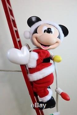 Mr Christmas Collectibles STEPPING MICKEY MOUSE Sleigh & Ladder Plays 12 Carols