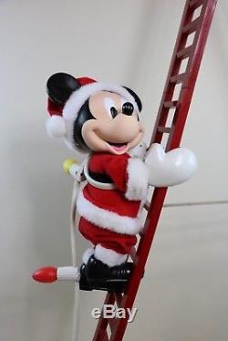 Mr Christmas Collectibles STEPPING MICKEY MOUSE Sleigh & Ladder Plays 12 Carols