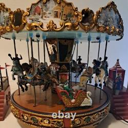 Mr. Christmas Country Fair Carousel Llights Up & Plays 30 Songs GREAT
