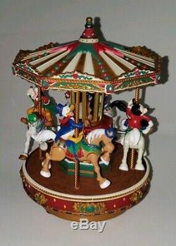 Mr. Christmas Disney A Mickey's Holiday Carousel Merry Go Round Works