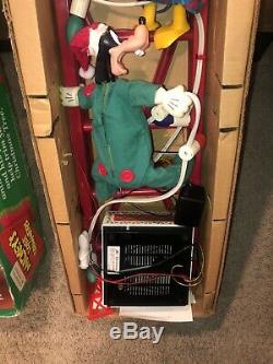 Mr. Christmas Disney Mickey Tree Trimmers Characters On Ladder Vintage Rare