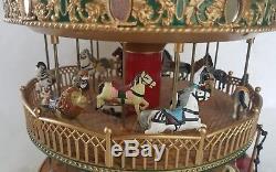 Mr. Christmas Double Decker Carousel Nottingham Fair Marry Go-round Lights Music