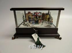 Mr Christmas GIANT Curio Cabinet Moving Victorian Era Skaters Music Box VIDEO