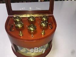 Mr Christmas Gold Label Animated 6 Bell MusicBox 50 Song Carousel Spinning Scene