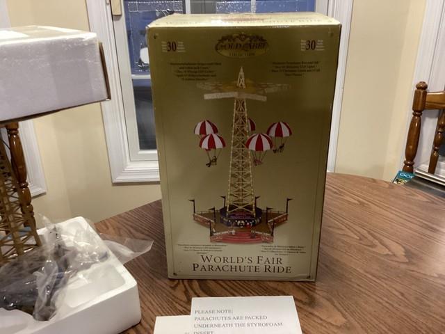 Mr. Christmas Gold Label World's Fair Parachute Ride. Mint See Video