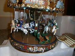Mr Christmas Holiday Around The Carousel Animated Musical MERRY GO ROUND