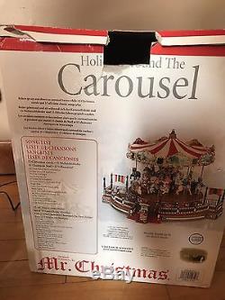 Mr. Christmas Holiday Around the Carousel Musical Vtg Merry Go Round Box 1995 03