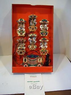 Mr Christmas Holiday Carousel 6 Horses & Circus Organ With 21 Carols Lighted