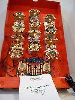 Mr Christmas Holiday Carousel 6 Horses & Circus Organ With 21 Carols Lighted