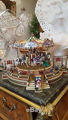 Mr. Christmas Holiday Carousel LIGHTS UP & TURNS Horses go UP/DOWN 30 Songs