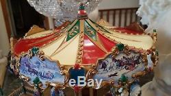 Mr. Christmas Holiday Carousel LIGHTS UP & TURNS Horses go UP/DOWN 30 Songs