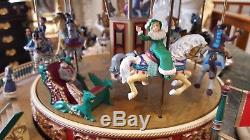 Mr. Christmas Holiday Carousel LIGHTS UP & TURNS Horses go UP/DOWN 30 Songs