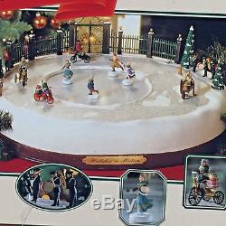 Mr Christmas Holiday In Motion Victorian Ice Skating Rink Pond Christmas Village