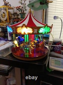 Mr Christmas Holiday Merry Go Round Decor Musical Animated Very Merry Carousel