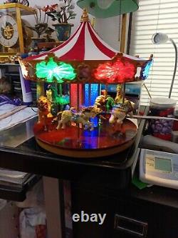 Mr Christmas Holiday Merry Go Round Decor Musical Animated Very Merry Carousel
