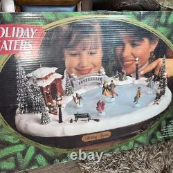 Mr. Christmas Holiday Skaters 1885 Animated Skating Pond Lights Music Box WORKS