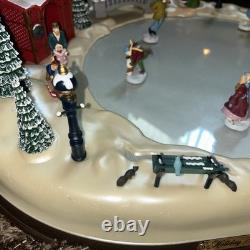 Mr. Christmas Holiday Skaters 1885 Animated Skating Pond Lights Music Box WORKS