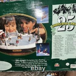 Mr. Christmas Holiday Skaters 1885 Animated Skating Pond Lights Music Box WORKS
