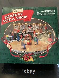 Mr. Christmas Holiday Soda Shop Animated Musical 50s Theme Roller Skaters RARE