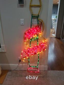 Mr Christmas Lighted Sculpture Merry Christmas candle vtg Yard Decoration