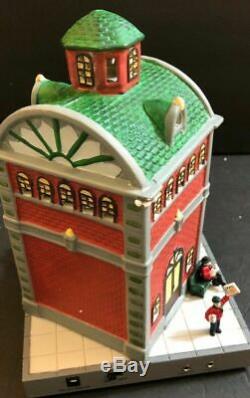 Mr Christmas Lighted Train Station Moving Train&People-Sounds & Smoke Music Box