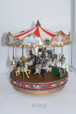 Mr Christmas M93693 Marquee Carousel w Boardwalk Musical Animated Vintage