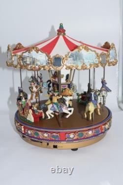 Mr Christmas M93693 Marquee Carousel w Boardwalk Musical Animated Vintage