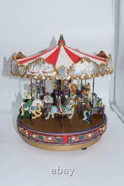 Mr Christmas M93693 Marquee Carousel w Boardwalk Musical Animated Vintage