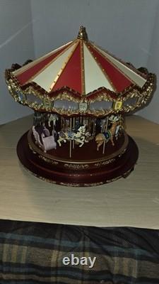 Mr. Christmas Marquee Deluxe Carousel LRG 100 Lights 40 Songs EUC Tested Works