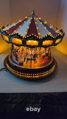 Mr. Christmas Marquee Deluxe Carousel LRG 100 Lights 40 Songs EUC Tested Works